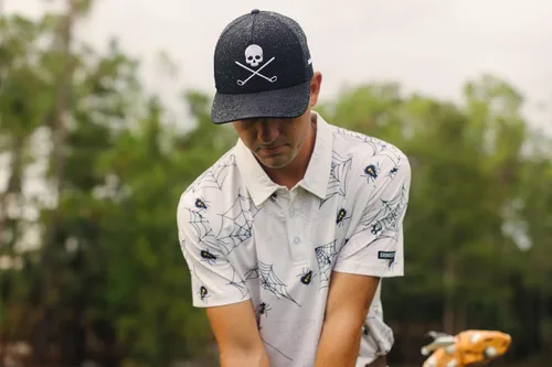 Miniatura 2 de SHANKITGOLF Gorra de golf ajustable con diseño de calavera, 95% poliéster, 5% elastano, talla única