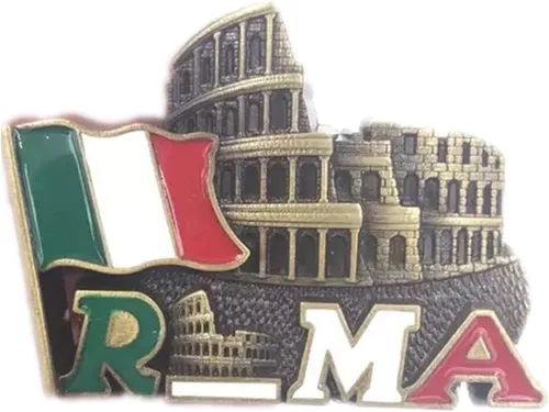 Coliseo Roma, Italia, imán para nevera, ciudad mundial, metal 3D, recuerdo fuerte, regalo turístico, imán chino hecho a mano, decoración creativa