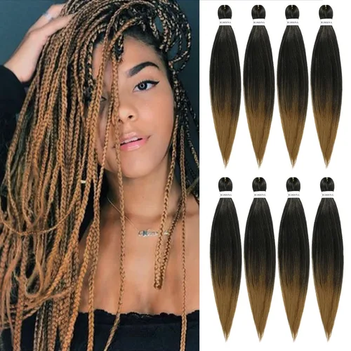 Miniatura 19 de Cabello trenzado preestirado - 12 pulgadas, 8 paquetes, cabello trenzado corto natural negro para trenzas torcidas o en caja, extensiones de cabello
