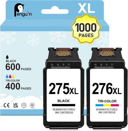 Penguin 275XL 276XL Cartuchos de tinta para impresora Canon TS3720 TS3722 276 para impresora Pixma TR4720 TR4700 TR4722 TR4725 TS3500 TS3520 TS3522