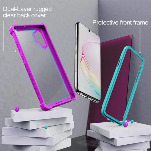 Miniatura 3 de Funda KSELF para Samsung Galaxy Note 10 Plus con protector de pantalla, funda protectora de cuerpo completo híbrida de doble capa a prueba de golpes
