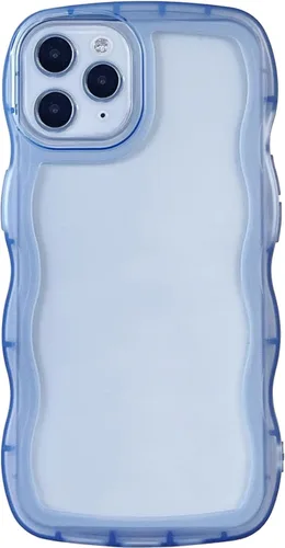 Funda transparente compatible con iPhone 11 Pro, bonita funda delgada de silicona suave, antiarañazos, a prueba de golpes, para mujeres y niñas, Azul