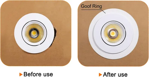 Miniatura 5 de PATIKIL 2.99" ID 4.13" OD Light Trim Ring White Goof Ring Matte Circular Light Cover Accesorio de iluminación para pared de techo empotrado Can