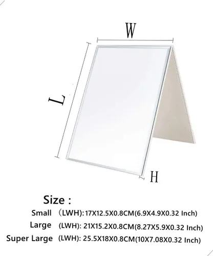 Miniatura 2 de Zcooooool Espejo Grande Portátil Super HD - Espejo Plegable de Múltiples Ángulos de Soporte Manos Libres/De Mano/Mesa 6.9x4.9 Pulgadas Blanco