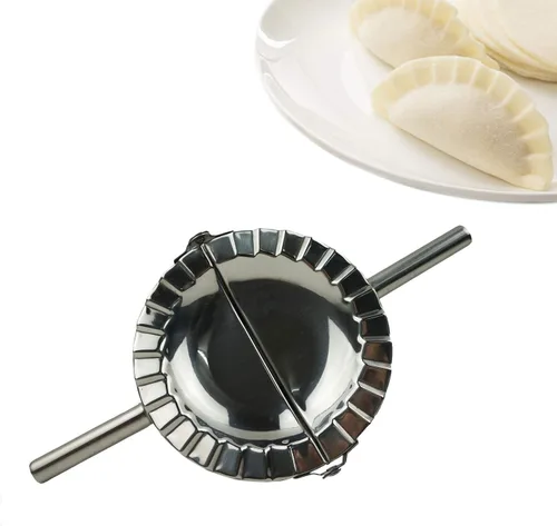 Miniatura 3 de Máquina para hacer albóndigas de acero inoxidable, molde de prensa Goya Empanada XL de 5 pulgadas, crimpadora de moldes de ravioles, cortador