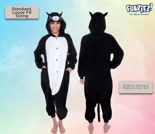 Miniatura 3 de FUNZIEZ! - Disfraz de Halloween para adultos, de animales y criaturas marinas, mameluco afelpado para cosplay, para mujeres y hombres