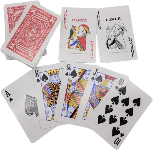 Miniatura 7 de Zugar Land Naipes económicos: 2 barajas (1 baraja roja y 1 azul) de 2.3/8 pulgadas por 3.3/8 pulgadas (2.165 in x 3.386 in) con revestimiento