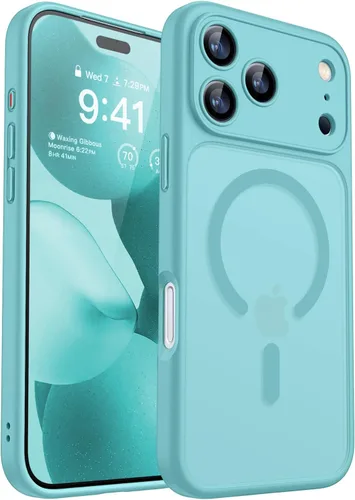 Miniatura 109 de CANSHN Funda magnética compatible con iPhone 17 Pro, mejorada [protección completa de la cámara] [compatible con Magsafe] [mate translúcido] funda