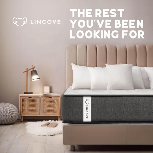 Miniatura 8 de Lincove Colchón híbrido de resorte de 12 pulgadas y espuma viscoelástica, colchón de firmeza media, certificado CertiPUR-US, cama en una caja