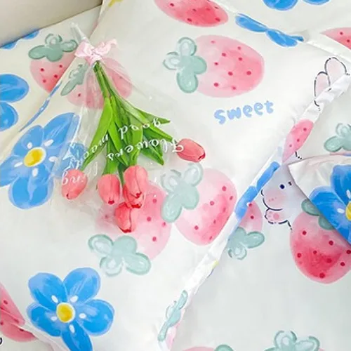 Miniatura 6 de Sábana bajera tamaño individual suave y acogedora, de algodón lavado, de algodón cepillado, para dormitorio de niños y niñas, funda de almohada