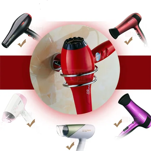 Miniatura 6 de Soporte para secador de pelo acero inoxidable cromado (plata)