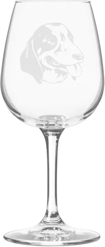 Miniatura 12 de Copa de vino de 12.75 onzas con diseño de perro grabado