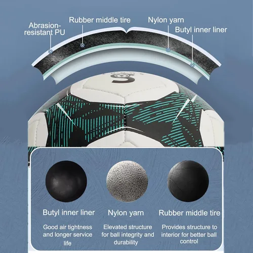 Miniatura 2 de Balón de fútbol holográfico tamaño 5, fútbol reflectante, bola de fútbol que brilla en la oscuridad, pelota de fútbol de cuero compuesto reflectante