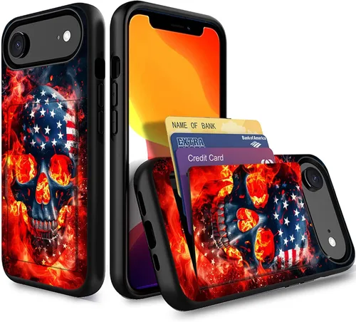 Miniatura 167 de Funda para iPhone Air, funda tipo cartera con ranura para tarjeta oculta, a prueba de golpes, TPU y PC, funda protectora de doble capa para iPhone