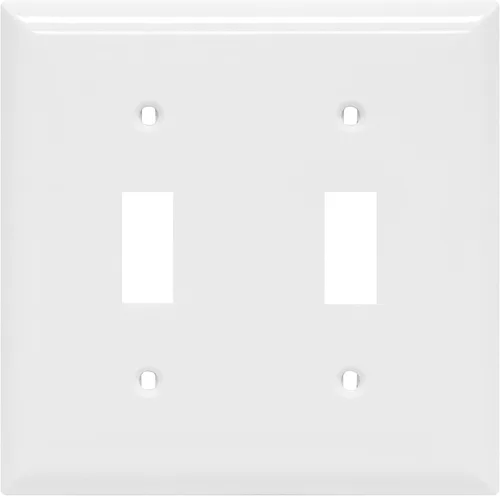 Miniatura 9 de Power Gear - Placa para interruptor doble en pared, gran tamaño, color almendra claro