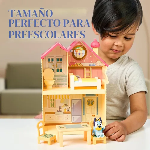 Miniatura 5 de Mini Casa de Juegos con Figura de 2.5" y 5 Accesorios, Juguetes de Casa de Juegos de 3 Habitaciones con Asa de Transporte, Juguete de Viaje Compacto