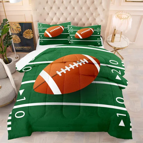 Miniatura 10 de Tailor Shop - Juegos de edredón de béisbol tamaño individual, juegos de ropa de cama de béisbol para niños adolescentes, juegos de edredón deportivo