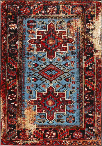 Miniatura 13 de SAFAVIEH Vintage Hamadan Collection Alfombra - 5'3" x 7'6", Rojo & Multi, Diseño tradicional persa, que no desprende pelusa y fácil de limpiar