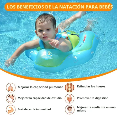 Miniatura 2 de Baby Swimming Float Kids Inflatable Swim Ring with Safety Support Bottom Swimming Pool Accessories for 3-36 Months