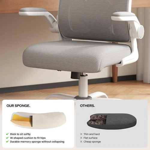Miniatura 8 de Silla de oficina, silla de escritorio ergonómica con soporte lumbar ajustable, silla de computadora de malla, cómodo soporte lumbar para uso en casa