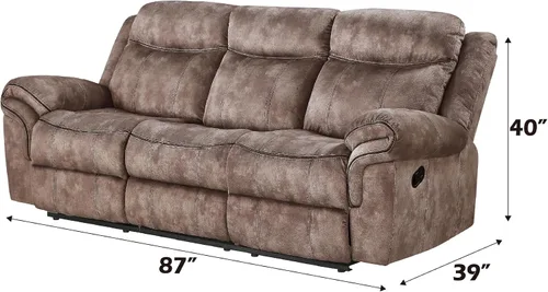 Miniatura 3 de Acme Zubaida - Sofá reclinable de terciopelo con base USB en 2 tonos chocolate