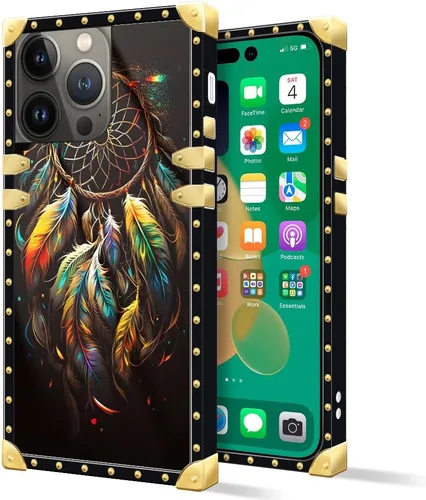 Miniatura 30 de DAIZAG Funda compatible con iPhone 14 Pro Max, funda de Angel Wings Girl para iPhone 14 Pro Max, decoración de metal de TPU suave a prueba de golpes