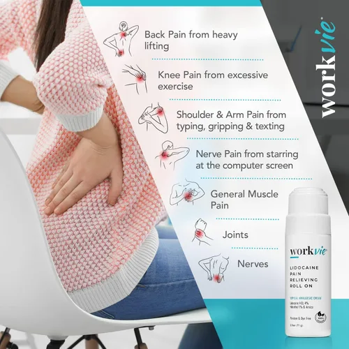 Miniatura 4 de Lidocaine Roll On - Crema para aliviar el dolor (1), segura para pieles sensibles, loción de máxima fuerza, para dolores nerviosos, rodillas