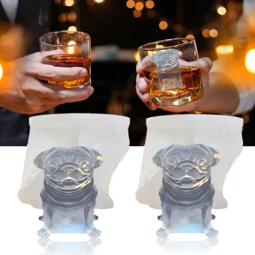 Miniatura 18 de Bandeja de moldes de silicona para cubitos de hielo de cangrejo 3D para whisky, cóctel, bebida, bar; detalles ricos. Divertido molde de animales