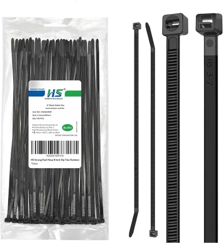 Miniatura 16 de HS Bridas de plástico duraderas de 4 pulgadas (paquete de 1000 unidades) pequeñas envolturas finas de nailon autobloqueantes de 18 libras para Negro