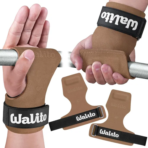 Miniatura 16 de WALITO Correa de Muñeca para Levantamiento de Pesas, Correas de Muñeca Dobles de Cuero para Levantamiento de Pesas para Entrenamiento de Fuerza