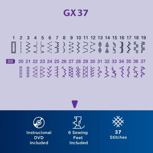 Miniatura 2 de Brother GX37 37-Stitch Sewing Machine, Hard Plastic Storage and Carry Case and 5-Piece Sewing Machine Needles