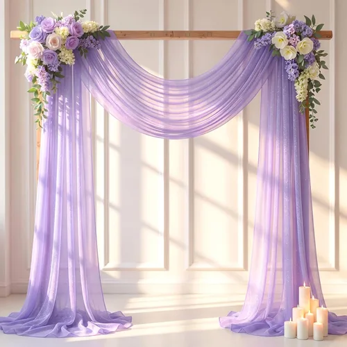 Miniatura 18 de Tela drapeada para arco de boda de 28" x 19 pies, telón de fondo de tela de gasa transparente, 1 panel de cortinas verde esmeralda para decoración