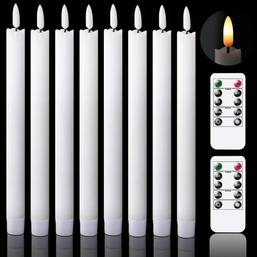 Miniatura 11 de GenSwin Velas de Ventana que Funcionan con Batería con Temporizador, Velas Cónicas sin Llama, Candelabros Cónicos LED para Ventana Negros