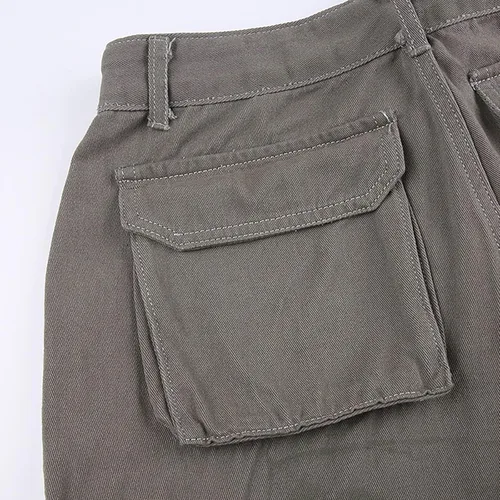 Miniatura 4 de Pantalones cargo de tiro bajo para mujer, pantalones de paracaídas holgados Y2K, ropa de calle, pantalones sueltos de cintura alta, pantalones