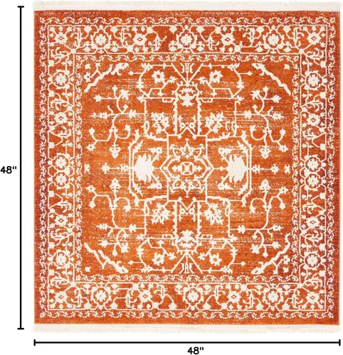 Miniatura 25 de Unique Loom Diseño tradicional clásico intrincado con detalles vintage envejecidos, alfombra de área, 3 pies 3 pulgadas x 5 pies 3 pulgadas, gris