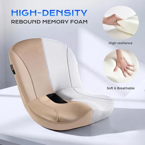 Miniatura 5 de Coverado Cojín de asiento de automóvil y almohada de apoyo lumbar, de una pieza, de piel de napa, espuma viscoelástica, ergonómico, para el dolor