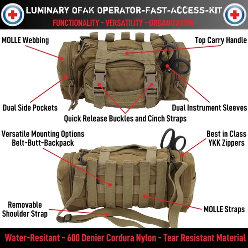 Miniatura 2 de Luminary OFAK - Kit de acceso rápido para operador, kit de primeros auxilios, bolsa para llevar y llevar para vehículo de gama doméstica, chaleco