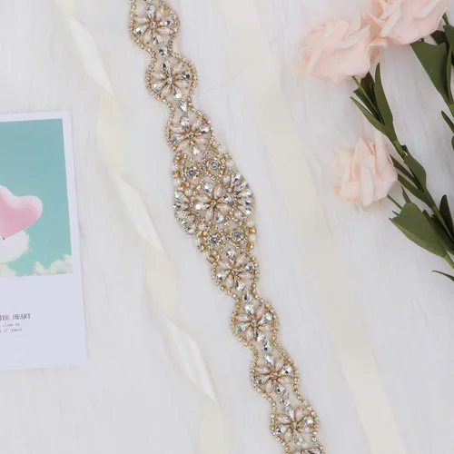 Miniatura 5 de Tendaisy - Cinturón para dama de honor con perlas de diamantes de imitación