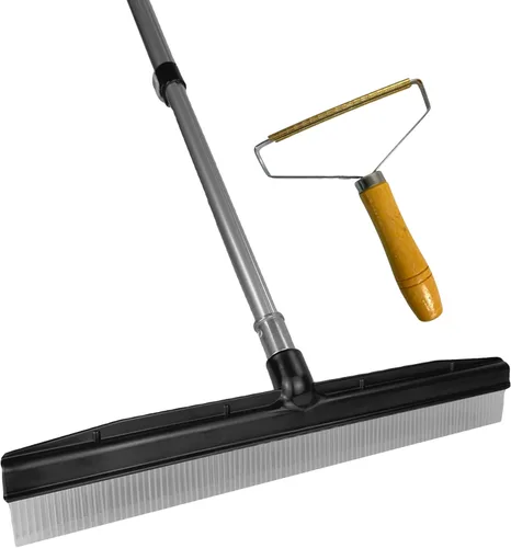 A-to-Z Supply Rastrillo Acicalador de Alfombras Room Groom con Mango Telescópico Ajustable de 54" y Herramienta de Cepillo Portátil Removedor de