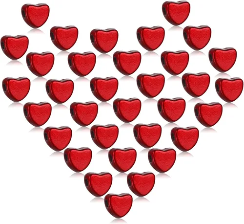 Miniatura 8 de Whaline 600 cuentas acrílicas doradas en forma de corazón con cuerda elástica para hacer joyas, bricolaje y decoración del hogar Dorado