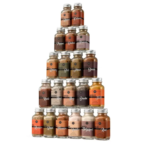Miniatura 3 de Juego de especias gourmet grande para ahumadero, barbacoa y especias, 1.25 onzas cada uno, juego de especias y condimentos, regalo para el padre