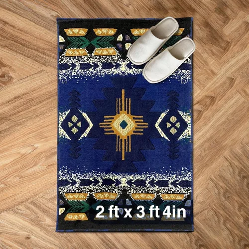 Miniatura 18 de YHSF South West - alfombra estilo nativo americano del suroeste C318 - fácil de limpiar, gruesa, suave, duradera, alfombra inspirada en tribus