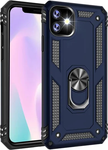 Miniatura 18 de 17 Pro - Funda de teléfono para hombre con anillo de soporte, armadura resistente de grado militar para iPhone 17 Pro, funda a prueba de golpes, Azul