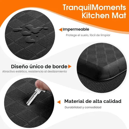 Miniatura 5 de Tapetes de cocina extra gruesos de 4/5 pulgadas para piso, antideslizantes, antifatiga, tapete de fregadero impermeable resistente a las manchas