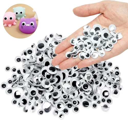 Miniatura 4 de 1330pcs Googly Eyes autoadhesivas para manualidades, calcomanías para manualidades que se mueven con varios tamaños para bricolaje 649.6 in