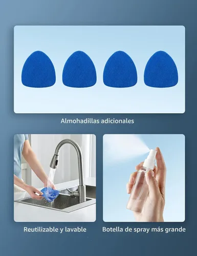 Miniatura 9 de AstroAI - Limpiador de parabrisas, limpiador de microfibra para ventanas de automóviles con 4 almohadillas de microfibra reutilizables, lavables