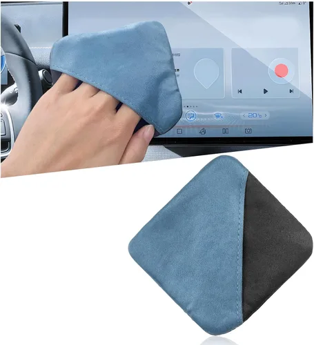 Ohleats Limpiador de pantalla de automóvil, almohadilla de limpieza de pantalla automática de microfibra, paño limpiador de pantalla táctil plegable