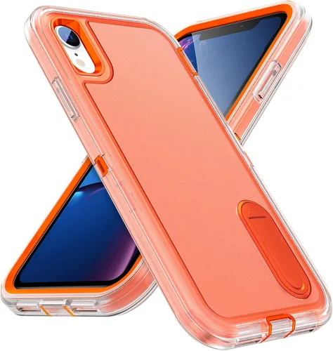 Miniatura 13 de IDweel Funda para iPhone XR, color negro para iPhone XR con soporte para hombres, protección resistente a prueba de golpes, antiarañazos, ajuste
