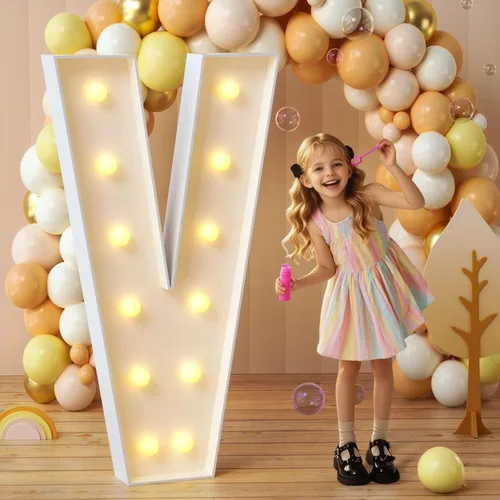 Miniatura 83 de imprsv Letras de marquesina iluminadas, letras de mosaico de 1.2 m con luz para decoración de baby shower, graduación, gran J para decoraciones