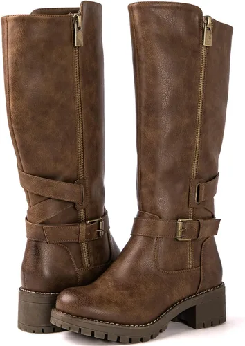 Miniatura 2 de GLOBALWIN Women's Chunky Low Heels Boots Knee High Boots For Women